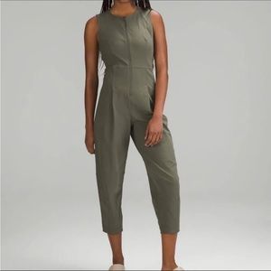 lululemon athletica Olive Sleeveless Cropped Jumpsuit